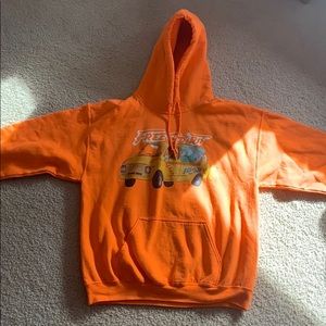 Neon orange Khalid free spirit tour hoodie